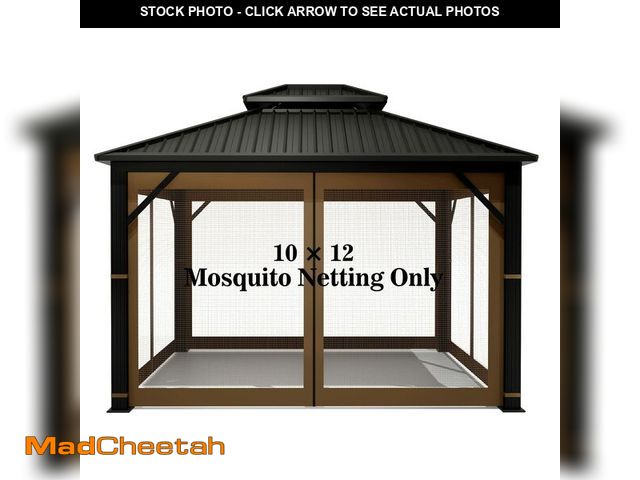 Lot 74-14208963 - Gazebo Universal Replacement Mosquito Netting Ã¢â¬â Hugline 10' x 12' Outdoor Mesh Netting Screen...