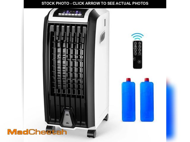 Lot 74-12659557 - (MISSING WHEELS,REMOTE,ICE PACKS) Gymax 5000 BTU Evaporative Portable Cooler Fan Not Portable Air Co...