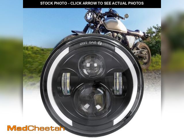Lot 74-13956472 - Zmoon 7 inch LED Headlight for Motorcycle with Hi/Low Beam &amp; Amber/White Turn Signal, 7'' DOT Ro...