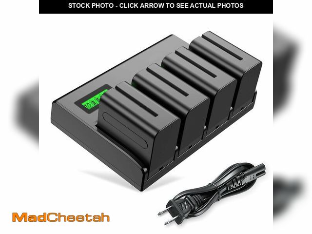 Lot 74-12449800 - 4&amp;6 Pack NP-F970 Batteries 8900mAh and 4/6-Channel Charger Compatible with NP F970, F960, F950, ...