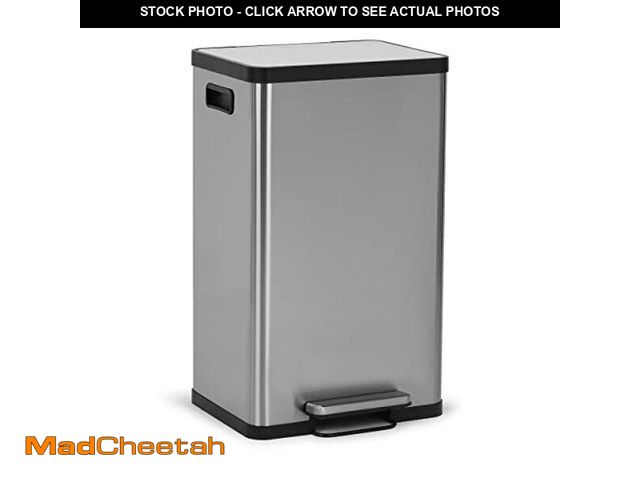 Lot 74-12760476 - SIMPLI-MAGIC 50 Liter / 13.2 Gallon Soft-Close, Smudge Resistant Trash Can with Foot Pedal and Built...