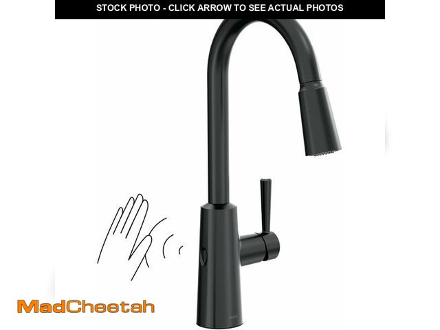 Lot 74-13794177 - (MISSING HARDWARE) Moen Riley Matte Black Motionsense Wave Sensor Touchless One Handle Pulldown Kitc...