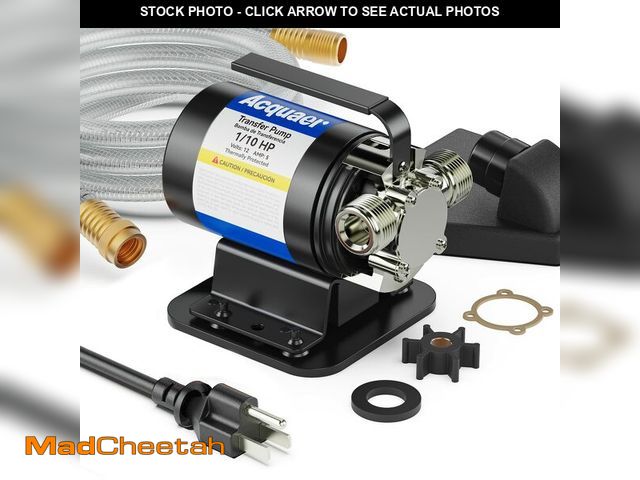 Lot 74-12968948 - Acquaer Portable Electric Utility Water Transfer Pump 115V 1/10 HP with Suction Hose Kit, Low Suctio...