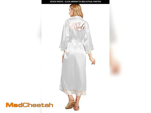 Lot 74-5652000 - owiter LONG champagne Satin Robe for women Bride and Bridesmaid Rose Gold Dressing robe for Wedding ...