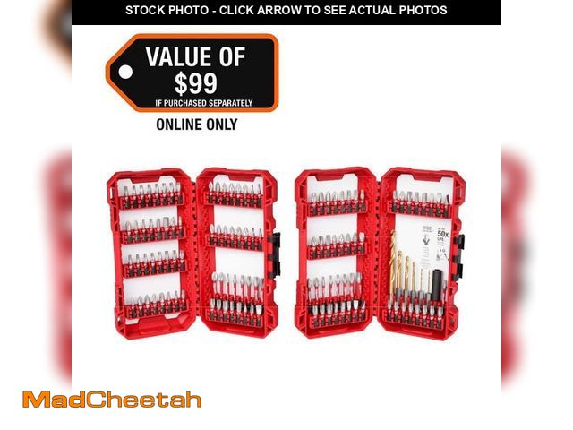 Lot 74-13667866 - Milwaukee SHOCKWAVE Impact Duty Alloy Steel Screw Driver Bit Set (120-Piece) - UNUSED