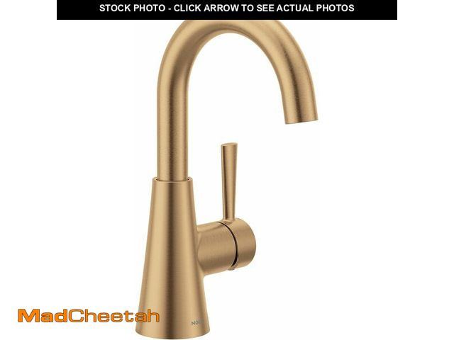 Lot 74-13844714 - Moen Ronan Bronzed Gold One-Handle Single Hole Modern Bathroom Sink Faucet with Optional Deckplate a...
