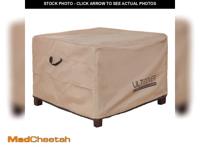 Lot 74-13955392 - ULTCOVER Waterproof Patio Ottoman Cover Square Outdoor Side Table Furniture Covers Size 20L x 20W x ...