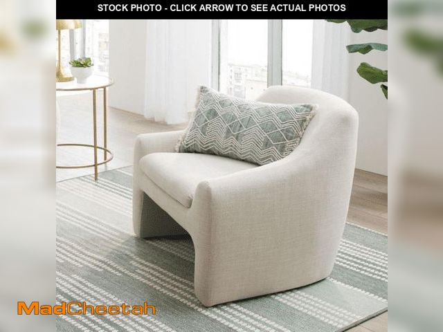 Lot 74-12477045 - Better Homes &amp; Gardens Emerson Curvy Accent Chair, Cream Linen - UNUSED