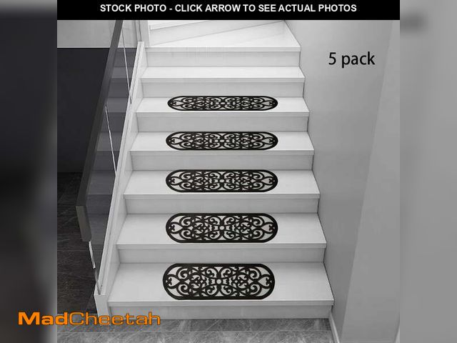 Lot 74-12888074 - Kaskawise Black Skid Resistant Stair Traction Treads - Set of 5 - UNUSED