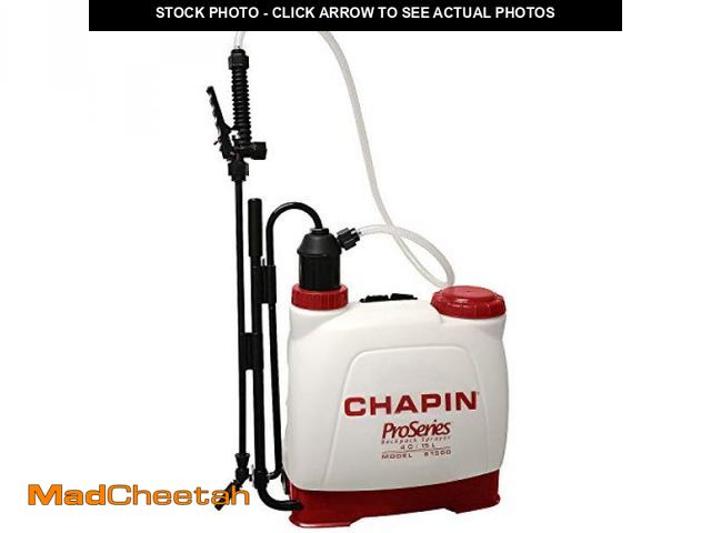 Lot 74-12396494 - Chapin 61500 4-Gallon Made in USA Euro Style Backpack Sprayer with Poly Fan/Cone Nozzles, Cushion Gr...