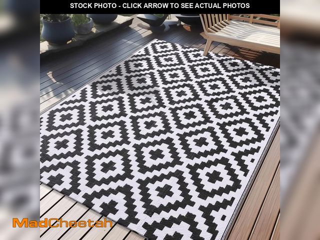 Lot 74-12426071 - Smiry Outdoor Rugs 9'x12' for Patios, Waterproof Plastic Straw Rugs, Reversible Mats for RV, Deck, P...