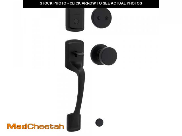 Lot 74-12401283 - Kwikset Prague Matte Black Dummy Door Handleset with Round Pismo Knob - UNUSED
