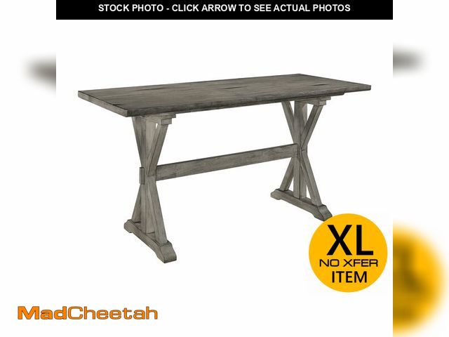 Lot 74-12569124 - (SOME DAMAGE)(MISSING HARDWARE) Homelegance Amsonia 72" x 30.5" Counter Height Table, Gray - USED