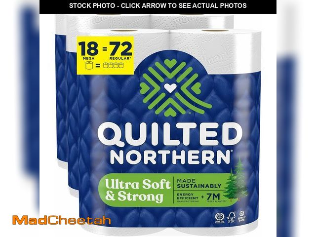 Lot 74-12762357 - Quilted Northern Ultra Soft &amp; Strong Toilet Paper, 18 Mega Rolls = 72 Regular Rolls, 5X Stronger...