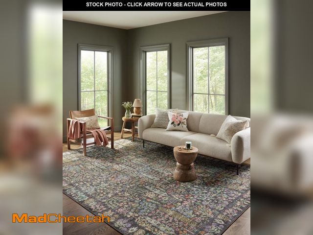 Lot 74-12282295 - Loloi Rifle Paper Co. Maison Collection MAO-07 Charcoal 7'-6" x 9'-6", .19" Pile Height, Area Rug - ...