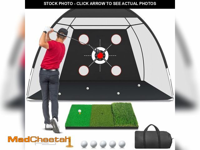 Lot 74-13550771 - Zensouds Golf Net, 10x7FT with Golf Practice Mat, Hitting Aid Nets for Backyard Driving Chipping Tra...