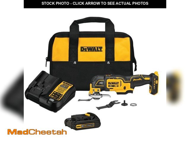 Lot 74-12533803 - DEWALT 20V MAX XR Cordless Brushless 3-Speed Oscillating Multi Tool with (1) 20V 1.5Ah Battery and C...