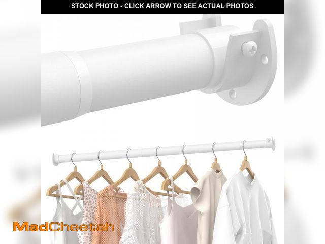 Lot 74-11548203 - Closet Rods for Hanging Clothes, 17 to 84 Inches Stepless Adjustable Metal Closet Rod, 1.3 Inches He...