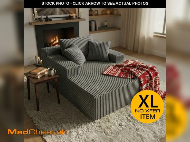 Lot 74-13654229 - Sytopia Chaise Lounge with Armrests, Oversized Sofa Bed with 3 Pillows, Cozy Couch, Sleeper Reading ...