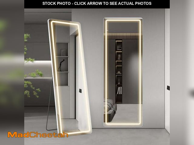 Lot 74-12804814 - CONCETTA 64"x21" Rectangle LED Full Length Mirror, Full Body Standing Floor Mirror, 3 Color Modes fo...