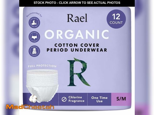Lot 74-13547612 - Rael Disposable Underwear for Women, Organic Cotton Cover - Incontinence Pads, Postpartum Essentials...
