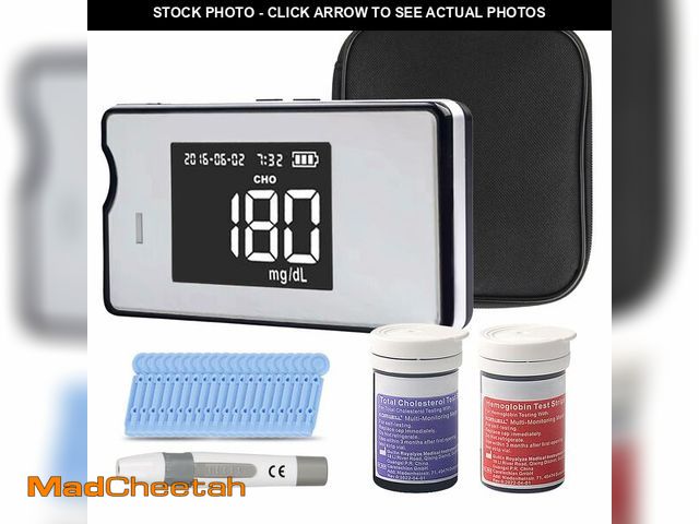 Lot 74-12603575 - Hemoglobin Test Kit with 25 Hemoglobin Test Strips, Cholesterol Test Kit with 10 Test Strips, 2-in-1...