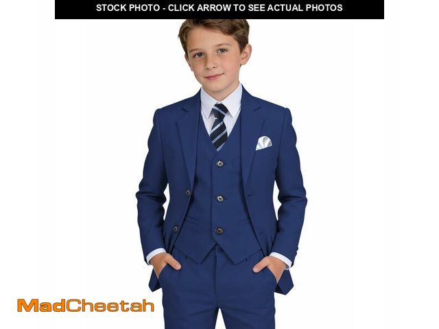 Lot 74-13712957 - Boys Suits Size 8 Kids Navy Blue Blazer Suits for Boys Wedding Easter Outfits Boys Formal Dress Tuxe...