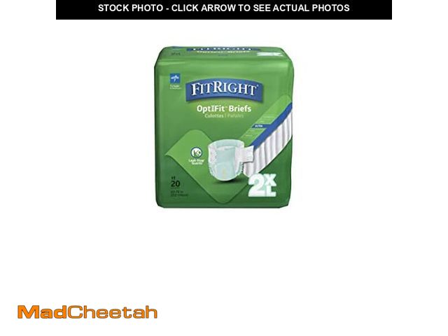 Lot 74-12829061 - Medline FITULTRAXXLZ FitRight Ultra Briefs, XX-Large (Pack of 20) - UNUSED