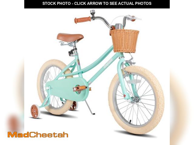 Lot 74-12540934 - JOYSTAR 18 inch Girls Bike Ages 5-8 Years Old Kids (43"-59" Tall), Kids Bike with Training Wheels &a...