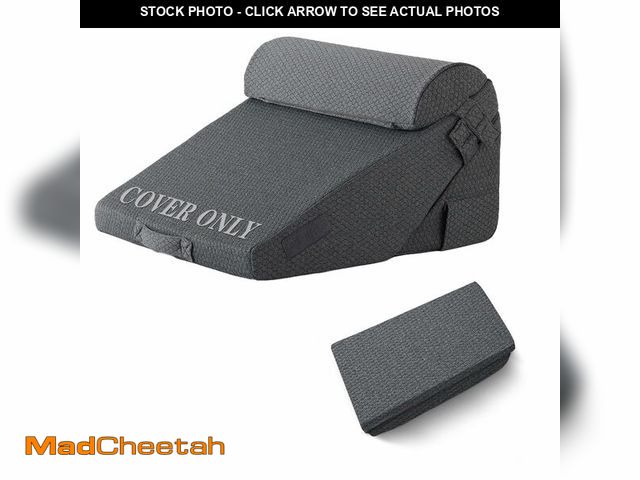 Lot 74-12698666 - Bedluxe Wedge Pillow Set Cover for 3PCS, Adjustable Bed Wedge Pillow Case with Side Pocket, Removabl...