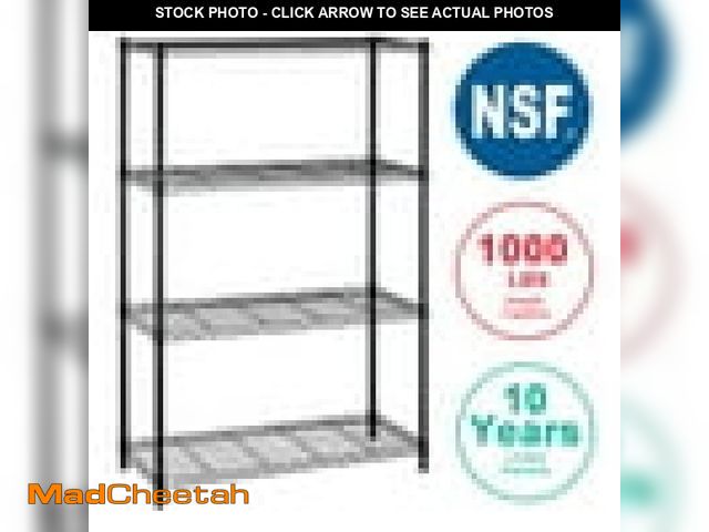 Lot 74-12480223 - BestOffice 4 Shelf Wire Shelving Unit Garage NSF Wire Shelf Metal Storage Shelves Heavy Duty Height ...