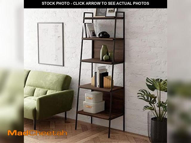 Lot 74-12160715 - Stead Industrial 5 Tier Ladder Bookshelf Collection - Industrial &amp; Modern Farmhouse Decor - Livi...