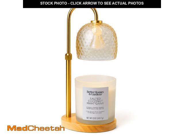 Lot 74-12686305 - Better Homes &amp; Gardens Amber Hammered Glass Candle Warmer Lamp with Adjustable Height &amp; Ligh...