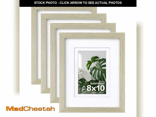 Lot 74-14208203 - Egofine 8x10 Picture Frames Set of 4, Made of Solid Wood Covered by Plexiglass 4x6 and 5x7 with Mat ...