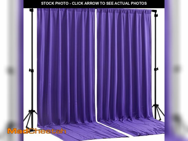 Lot 74-12707438 - Wish Care Purple Backdrop Curtains 2 Panels - Wrinkle-Free Polyester Photography Drapes Party Backgr...