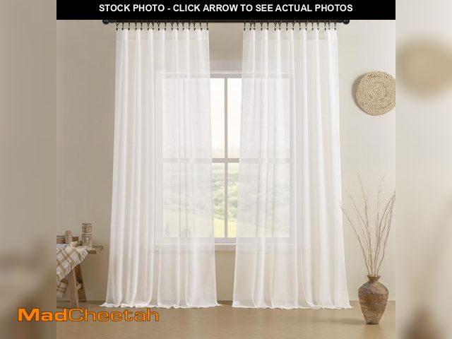 Lot 74-12308518 - Joydeco Sheer Curtains 72 Inches Long, White Curtains for Living Room 2 Panels Set, Window Curtains ...