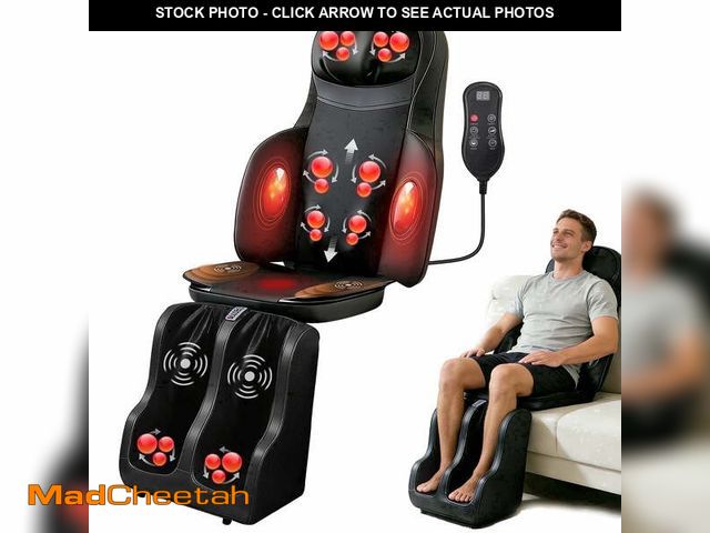 Lot 74-14260103 - Full Body Shiatsu Massage Pad with Foot &amp; Calf Massager, 3D Kneading, Heat &amp; Vibration, Deta...