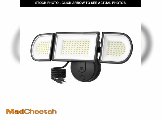 Lot 74-12706258 - SZPOWER 150W LED Flood Light Outdoor Plug in, Exterior Flood Lights with 3 Adjustable Heads, 15000LM...