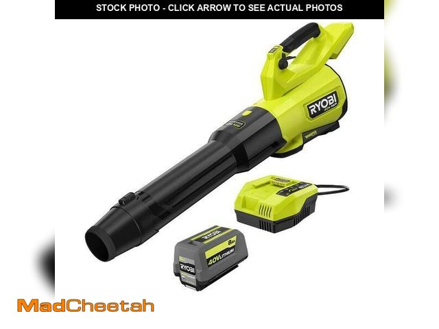 Lot 74-12793113 - RYOBI 40V HP Brushless Whisper Series 180 MPH 800 CFM Cordless Battery Leaf Blower with 8.0 Ah Batte...