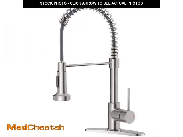 Lot 74-12311284 - OWOFAN Kitchen Faucet with Pull Down Sprayer Brushed Nickel Stainless Steel 1 Handle Pull Out Spring...