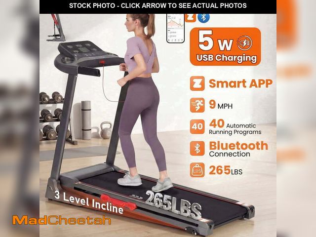 Lot 74-13776303 - Naipo Treadmill for Home with 3 Level Manual Incline Smart APP USB Charging Foldable Running Electri...