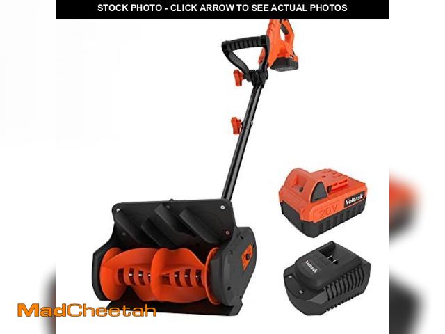 Lot 74-12398730 - VOLTASK Cordless Snow Shovel, 24V | 13-Inch | 4-Ah Cordless Snow Blower, Battery Snow Blower with Di...
