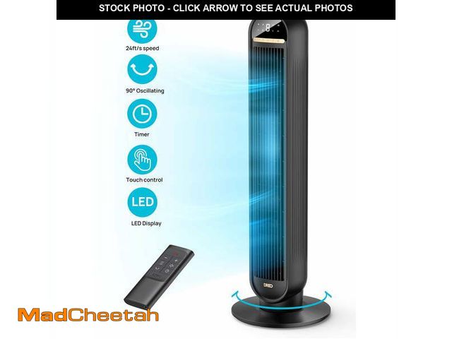 Lot 74-12779922 - Dreo Tower Fans for Home, 36" Standing Floor Fan with Remote, 90Â° Oscillating Fan, 24 ft/s High Vel...
