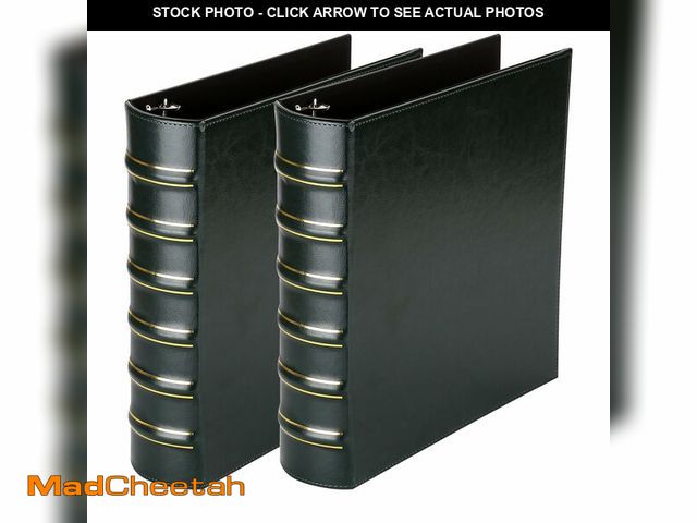 Lot 74-14210764 - LETVPVOW Vintage Hardback 3 Ring Binder 2 Inch, Professional Leather Binders 2 Inch D Ring, Holds 40...