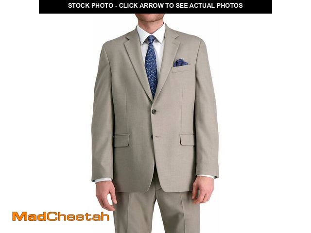 Lot 74-12761888 - Haggar Mens Premium Stretch Solid Suit Jaclet, Light gray, 46 US - UNUSED