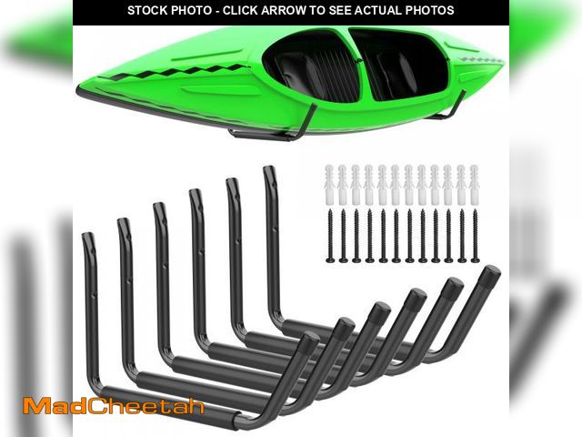Lot 74-12315005 - WALMANN Kayak Storage Rack, Wall Mount Kayak Hooks for Garage Utility Storage Hangers for Canoe, Sur...
