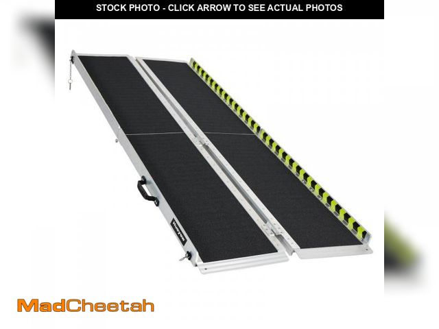 Lot 74-12123979 - Huayaw Wheelchair Ramp 7FT, Anti-Slip Aluminum Folding Handicap Portable Ramp, Wheelchair Ramps for ...