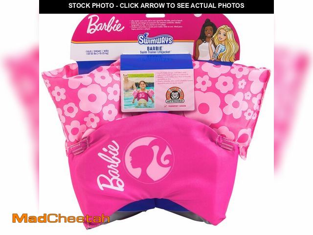 Lot 74-12706234 - SwimWays Barbie Swim Trainer, US Coast Guard Approved Life Vest, Kids Swim Vest and Swimming Aid, Ar...