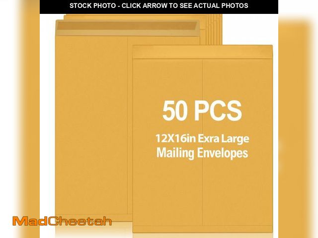 Lot 74-12439758 - Motipuns 50 Pcs 12'' x 16'' Extra Large Mailing Envelopes 32lb with Gummed Flaps, Catalog Jumbo Craf...