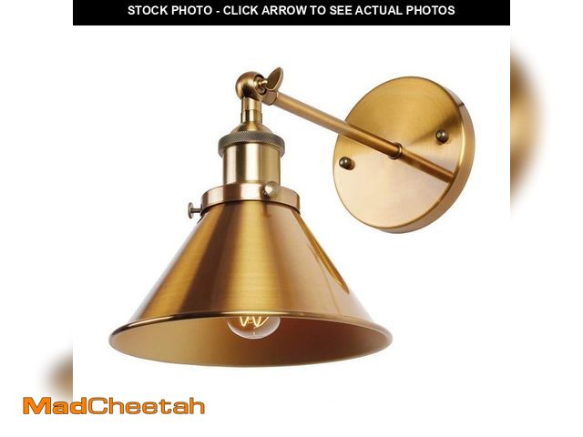 Lot 74-12671305 - Parrot Uncle Rhem 7 in. 1-Light Brass Gold Wall Sconce Light - UNUSED